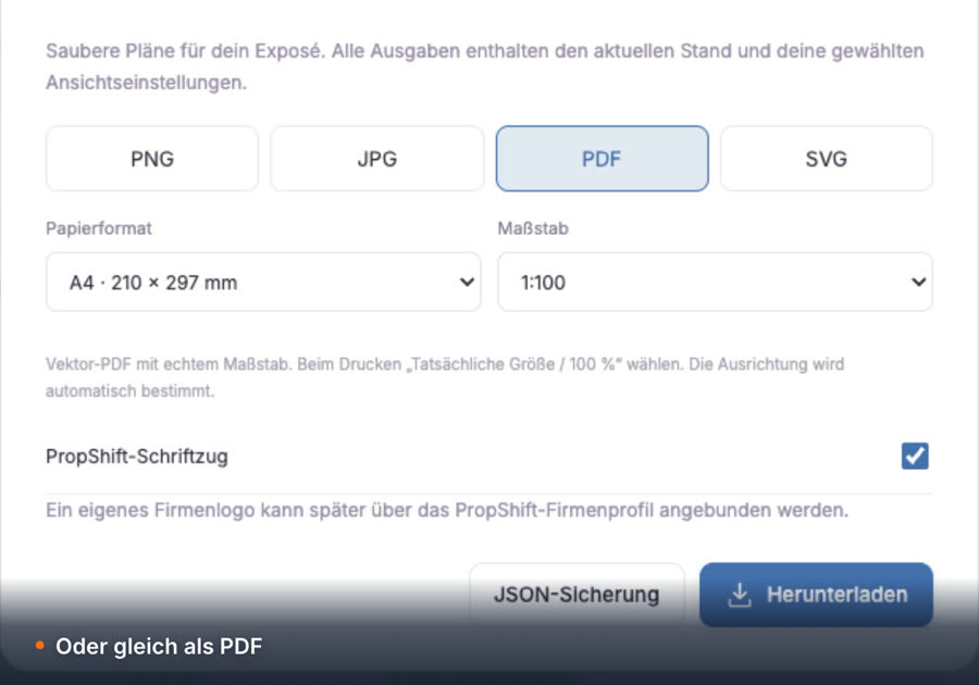 Maßstäblich drucken: 1:100 oder 1:50